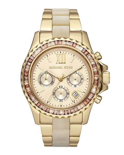 michael kors parker gold tone glitz chronograph watch|Michael Kors chronograph case.